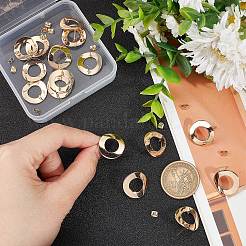 20Pcs Brass Donut Stud Earring Findings&nbsp;KK-BBC0004-87