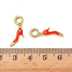 Brass Micro Pave Clear Cubic Zirconia European Dangle Charms&nbsp;KK-K293-52G