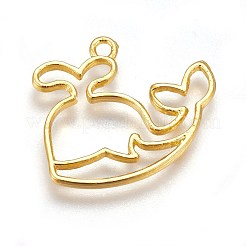 Zinc Alloy Open Back Bezel Pendants&nbsp;PALLOY-WH0039-03G-C