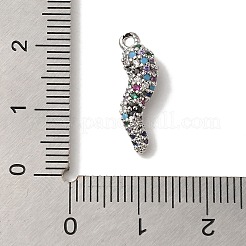 Rack Plating Brass Micro Pave Cubic Zirconia Pendant&nbsp;KK-A229-03C-P