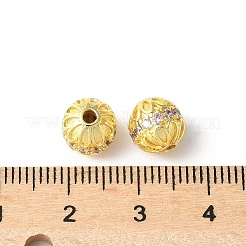 Brass Micro Pave Cubic Zirconia Beads&nbsp;KK-U067-05G