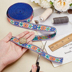 10 Yards Ethnic Style Polyester Jacquard Flower Ribbon&nbsp;OCOR-PH0004-86C