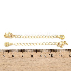 Brass Micro Pave Cubic Zirconia Ends with Chain&nbsp;KK-H480-52G