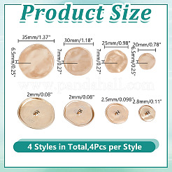 16Pcs 4 Styles 1-Hole Alloy Shank Buttons&nbsp;BUTT-HY0001-16MS