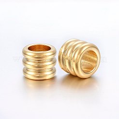 304 Stainless Steel Grooved Beads&nbsp;STAS-E436-14G