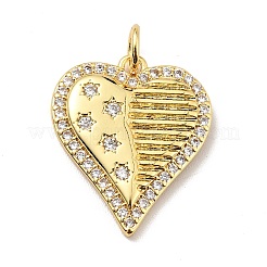 Brass Micro Pave Cubic Zirconia Pendants&nbsp;KK-E015-15G
