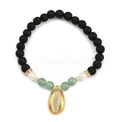 5Pcs 304 Stainless Steel Shell Shape Charm Bracelets&nbsp;BJEW-JB12270