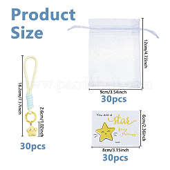 30Pcs Polyester & Resin Pendant Decorations&nbsp;HJEW-DC00159