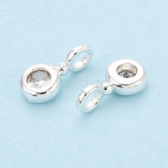 Brass Micro Pave Clear Cubic Zirconia Charms&nbsp;KK-N288-16S