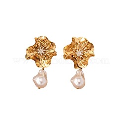 Alloy & Plastic Pearl Dangle Stud Earrings&nbsp;WG9F210-01