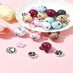 40Pcs 10 Styles Natural Wooden Beads&nbsp;WOOD-FS0001-35