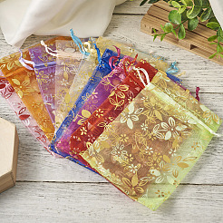 100Pcs 10 Colors Organza Drawstring Jewelry Pouches&nbsp;OP-TA0001-02