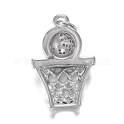 Brass Micro Clear Cubic Zirconia Pendants&nbsp;ZIRC-F120-034P
