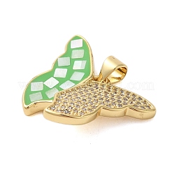 Brass Micro Pave Cubic Zirconia Pendants&nbsp;KK-K385-049G