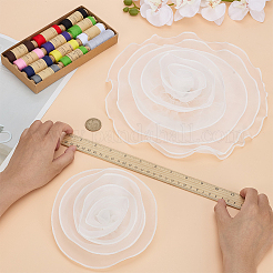 2Pcs 2 Styles Organza Flower Brooches&nbsp;JEWB-FG0001-58B