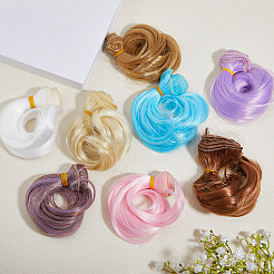 9 Bundles 9 Colors High Temperature Fiber Short Curly Hair Doll Wig Hair&nbsp;DIY-DC0002-06