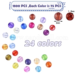 216g 24 Style Transparent Acrylic Beads&nbsp;MACR-SZ0001-59