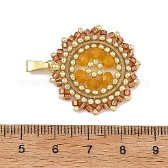 304 Stainless Steel & Cylinder Glass Seed Beads Pendants&nbsp;PALLOY-MZ01450-01