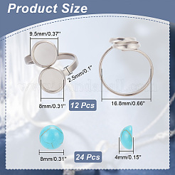 DIY Flat Round Cuff Ring Making Kit&nbsp;STAS-AR0001-70