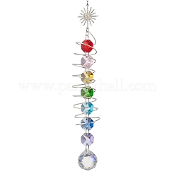 Glass Round & Octagonal Beads Hanging Suncatchers&nbsp;HJEW-JM04605-02