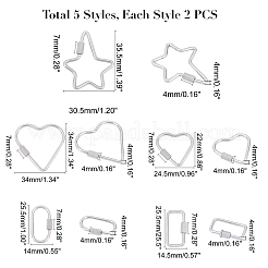 304 Stainless Steel Screw Carabiner Lock Charms&nbsp;STAS-UN0015-02P