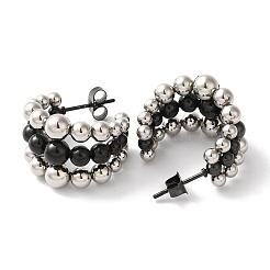 Ion Plating(IP) 304 Stainless Steel Stud Earrings for Women&nbsp;EJEW-L287-040EBP