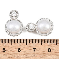 Brass Micro Pave Clear Cubic Zirconia Pendants&nbsp;KK-CBA6A75-49P