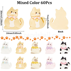 60Pcs 6 Colors Resin Cabochons&nbsp;CRES-SC0003-01