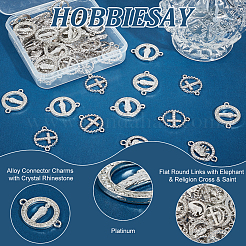60Pcs 3 Styles Alloy Connector Charms with Crystal Rhinestone&nbsp;FIND-HY0002-57