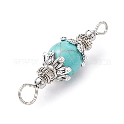 7Pcs 7 Styles Mixed Gemstone Round Connector Charms&nbsp;PALLOY-JF02268-02
