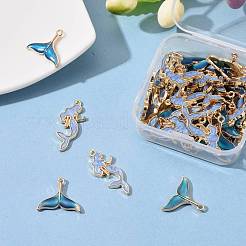 50Pcs 2 Style Alloy Enamel Pendants&nbsp;ENAM-LS0001-10LG