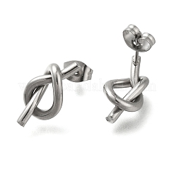 304 Stainless Steel Knot Stud Earrings&nbsp;EJEW-C117-01P