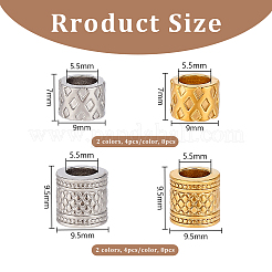 16Pcs 4 Styles Ion Plating(IP) 304 Stainless Steel European Beads&nbsp;STAS-UN0061-08