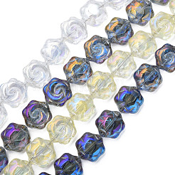Electroplate Transparent Glass Beads Strands&nbsp;EGLA-N008-018