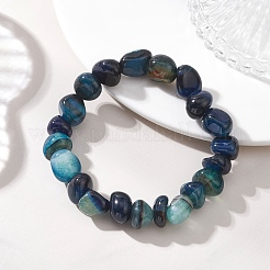 4Pcs Dyed Natural Dragon Veins Agate Beaded Stretch Bracelets for Women&nbsp;BJEW-JB13047
