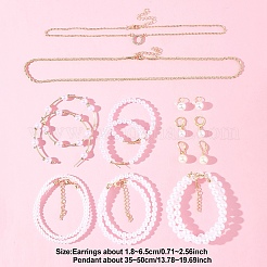 Plastic Imitation Pearl & Shell Pearl Earrings&nbsp;SJEW-FS0001-02