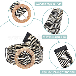 4Pcs 4 Colors Straw Woven Chain Belts with PP Plastic Ring Buckles&nbsp;AJEW-CY0001-80