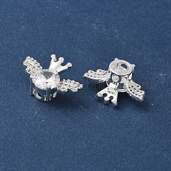 Brass Micro Pave Clear Cubic Zirconia Beads&nbsp;KK-G531-05S