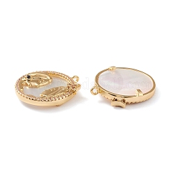 Real 18K Gold Plated Brass Micro Pave Clear Cubic Zirconia Pendants&nbsp;ZIRC-J039-14G-J