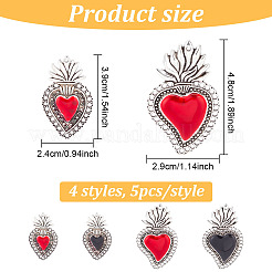 20Pcs 4 Styles Alloy Enamel Pendants&nbsp;ENAM-GO0001-02