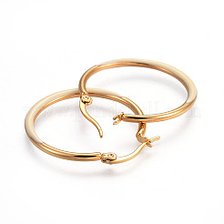 Ion Plating(IP) 304 Stainless Steel Hoop Earrings&nbsp;EJEW-L215-10G