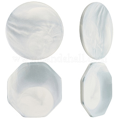 2Pcs 2 Styles Marble Pattern Porcelain Cup Coasters&nbsp;AJEW-CP0009-18A