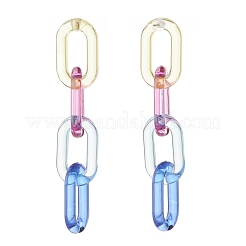 2Pair 2 Color Candy Color Acrylic Cable Chain Tassel Dangle Stud Earrings for Women&nbsp;EJEW-JE04769