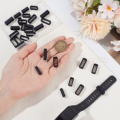 30Pcs 3 Styles Rectangle Silicone Retainer Buckle Holder Watchbands Retaining Hoop Replacement Watch Strap Clasp&nbsp;FIND-CN0002-39A