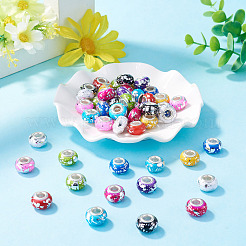 50Pcs 10 Colors Opaque Resin Rondelle European Beads&nbsp;RESI-TA0005-47