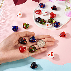 20Pcs 5 Colors Handmade Millefiori Glass Beads&nbsp;LAMP-CW0001-10