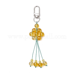 3Pcs Natural Carnelian & Quartz Crystal & Tiger Eye Pendant Decorations&nbsp;HJEW-TA00424