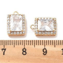 Brass Micro Pave Clear Cubic Zirconia Pendants&nbsp;KK-M102-38G