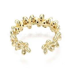 Brass Micro Pave Clear Cubic Zirconia Cuff Rings&nbsp;RJEW-S044-098-NF