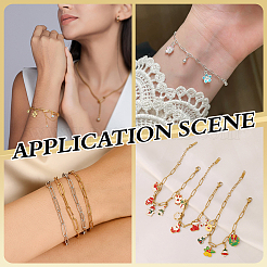 16Pcs 2 Colors 304 Stainless Steel Paperclip Chains Bracelets for Women&nbsp;BJEW-ME0001-23